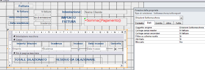 Tabella con N Fattura