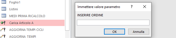 Questo un semplice esempio della query con entrata numero ordine