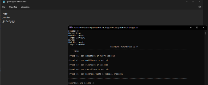 File insieme ad output programma